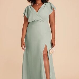 Birdy Grey Violet Bridesmaid Dress in Sage Green Chiffon